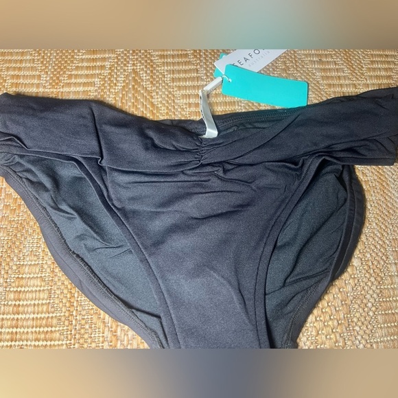 SEAFOLLY Women's V-Band Retro Black Bathing Suit Bottom, US Size 12, NWT - Picture 2 of 9